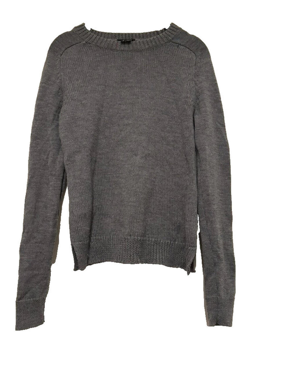 Theory sz S grey all wool crew neck sweater #3018